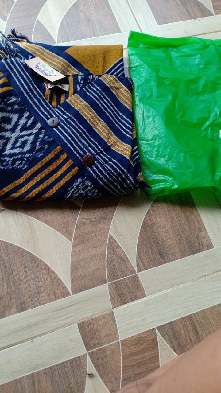 Ms Bisa Cod - Salwa Long Tunik Batik Tenun Troso / Atasan Batik Blanket Jepara / Lurik Handmade