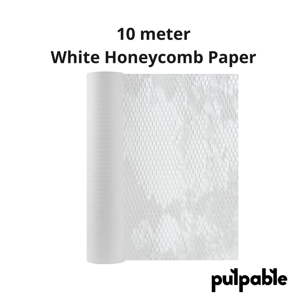 

10M WHITE HONEYCOMB PAPER WRAP / ECO BUBBLE WRAP PUTIH - PULPABLE - PROTECTIVE PACKAGING SIAP KIRIM
