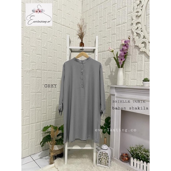 TUNIK BRIELLE/ATASAN WANITA/BAHAN SHAKILA JUMBO UK XXXL LD126CM