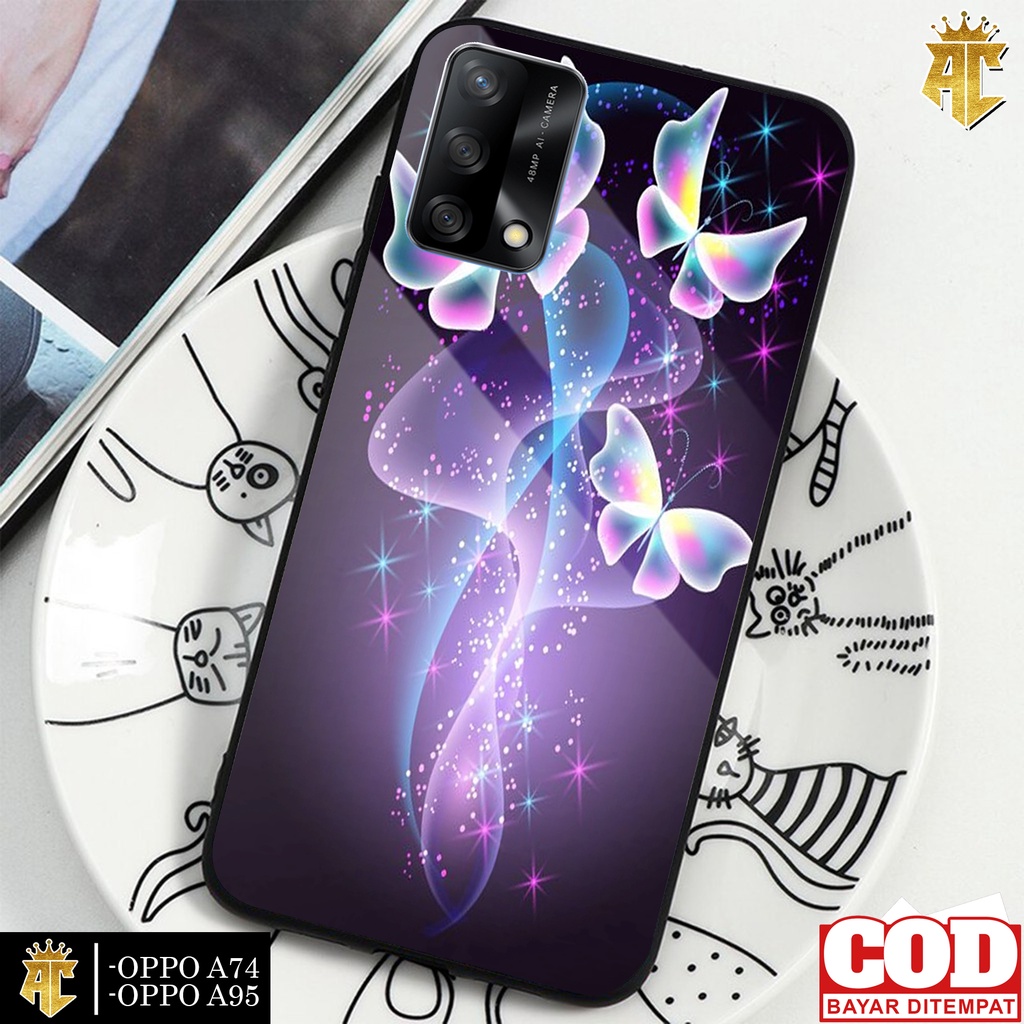 Case OPPO A74/OPPO A95 - Casing OPPO A74/OPPO A95  Terbaru 2021 AERO CASE [ BUTTERFLY ] Silikon OPPO