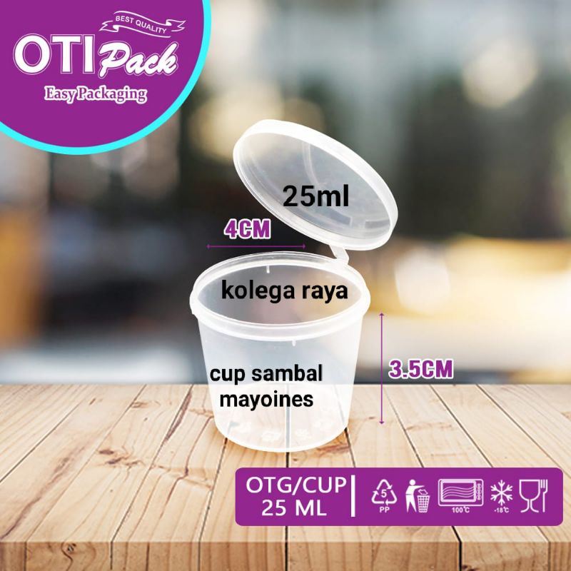 Tempat Cup Saus Klip Plastik  OTG 25ml    Isi 50PCS