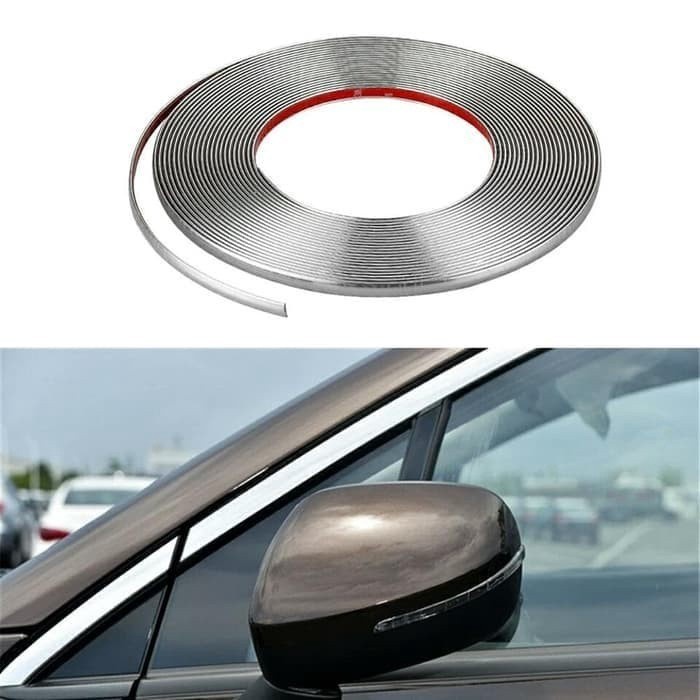 List Chrome Body Moulding Trim 8mm 10mm 12mm 8 10 12 mm Kaca Bumper Strip 15 Meter Jendela Pintu Mobil Silver Universal 8 10 12 mm 15m