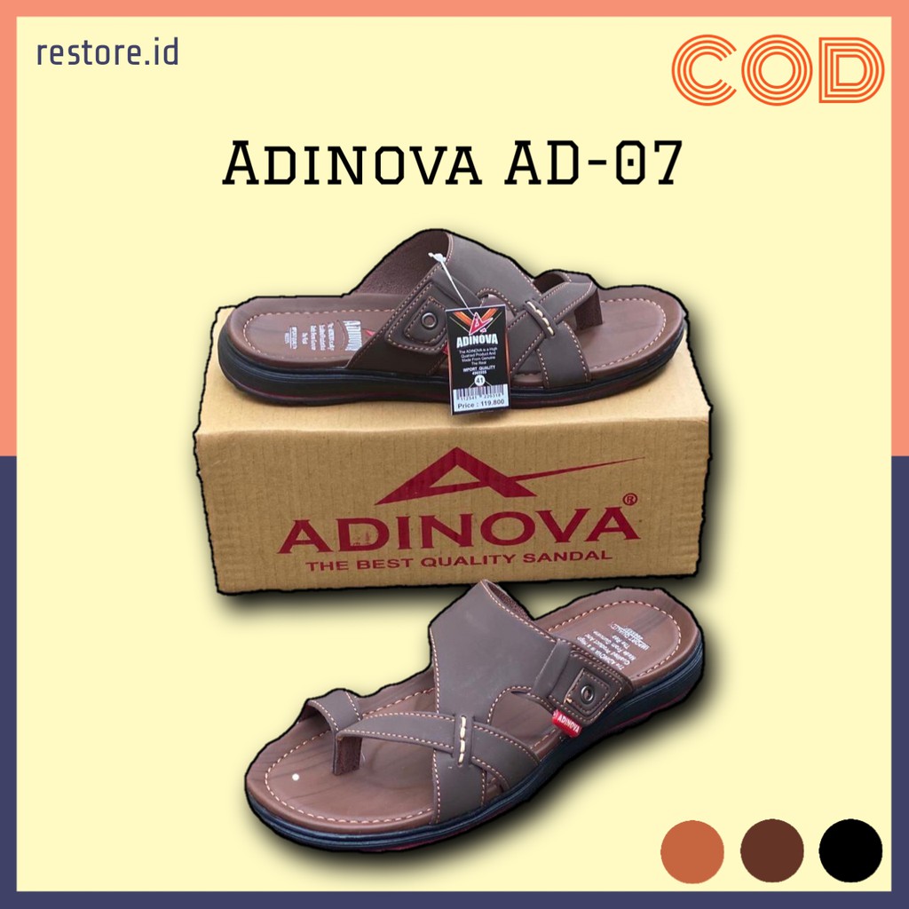 SANDAL ADINOVA AD-07  | SANDAL KULIT CASUAL PRIA ORIGINAL