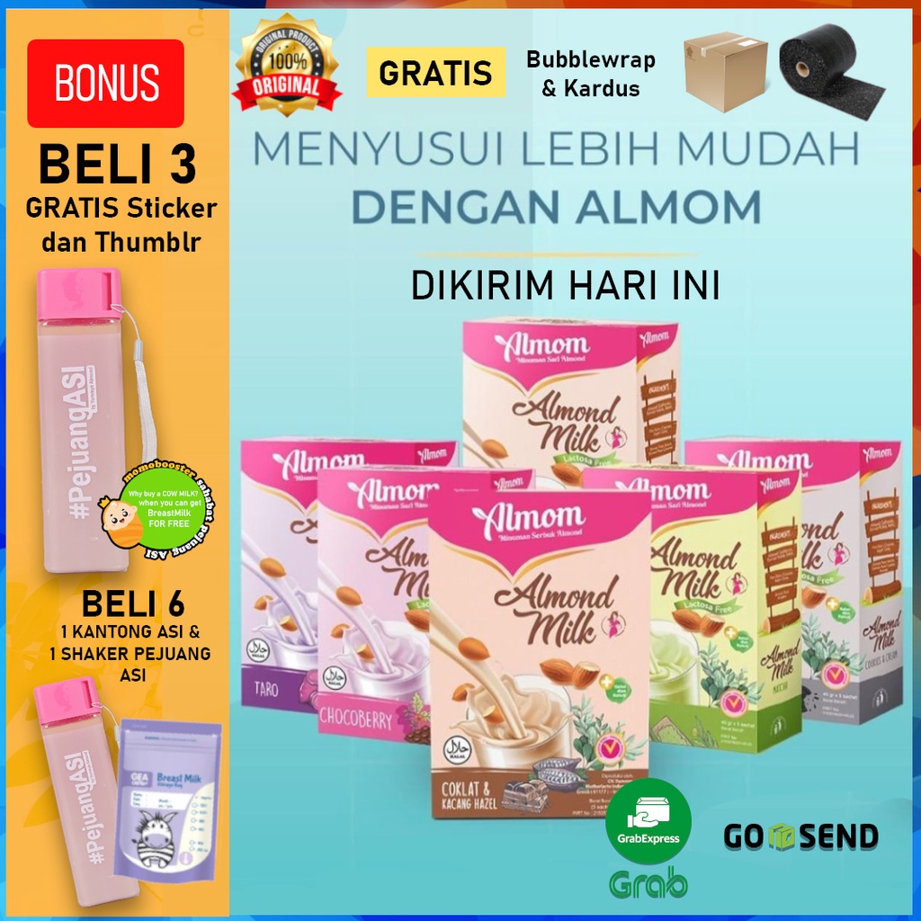 BELI 3 FREE TUMBLER ALMOM ALMOND MILK POWDER PREMIUM/ PELANCAR ASI SARI ALMOND BUBUK / ASI BOOSTER ALMOND MILK