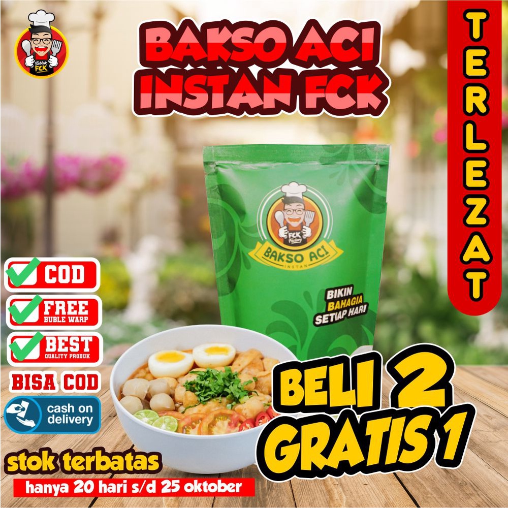 BOCI BASO ACI INSTAN FCK TERLEZAT BAKSO ACI INSTAN TULANG RANGU FCK TERMURAH BELI 2 GRATIS 1