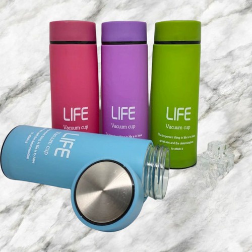 Botol Kaca Life 450ml Botol Air Minum Motif Karakter Animal Termos Glass Bottle Tumbler