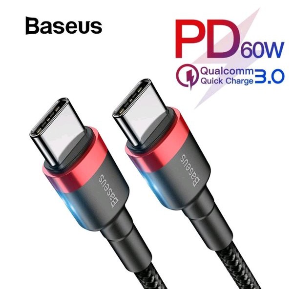 Baseus C TO C - Kabel Data Baseus Type C To Type C PD60W 1M - Kabel data Type C PowerDelivery 1M