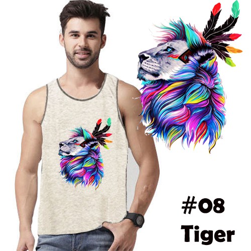 Kaos Singlet pria Abu muda M61 Bergambar