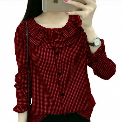 Baju Atasan Wanita Terbaru Blouse Cewek Kekinian Bluse Wanita Import Blus Remaja Korea Murah Casual