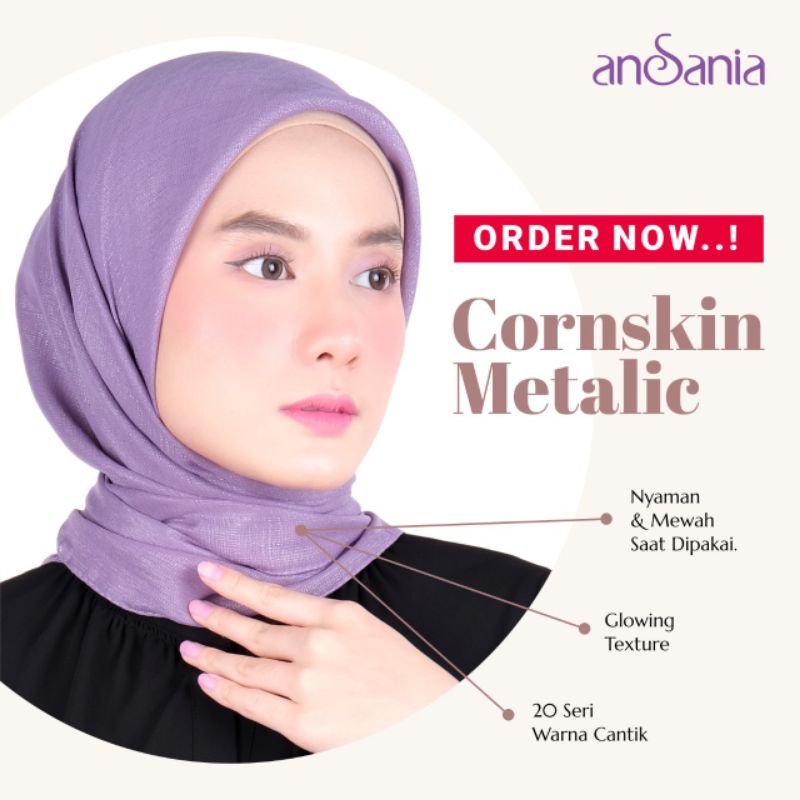 jilbab segiempat cornskin metalic/jilbab segiempat corn skin/cornskin metalic/segiempat cornskin