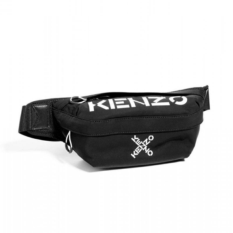Kenzo Cross Bumbag Logo Print Black