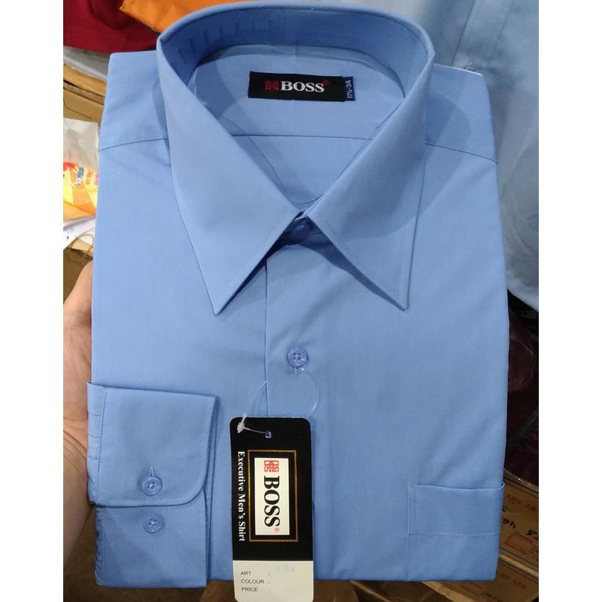 Termurah.! Kemeja Pria BOSS XXL Polos Warna 17 - 17.5 Panjang Reguler Hot Promo