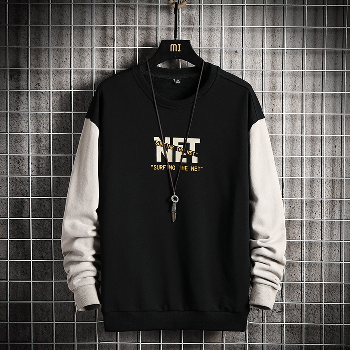 Sweater Crewneck Oversize Pria Net Sweter Hitam Jaket Switer Pria Big Size