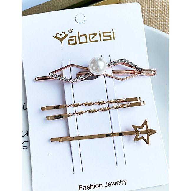 LRC Jepit Rambut Fashion Small Five-pointed Star Alloy Diamondd F62176