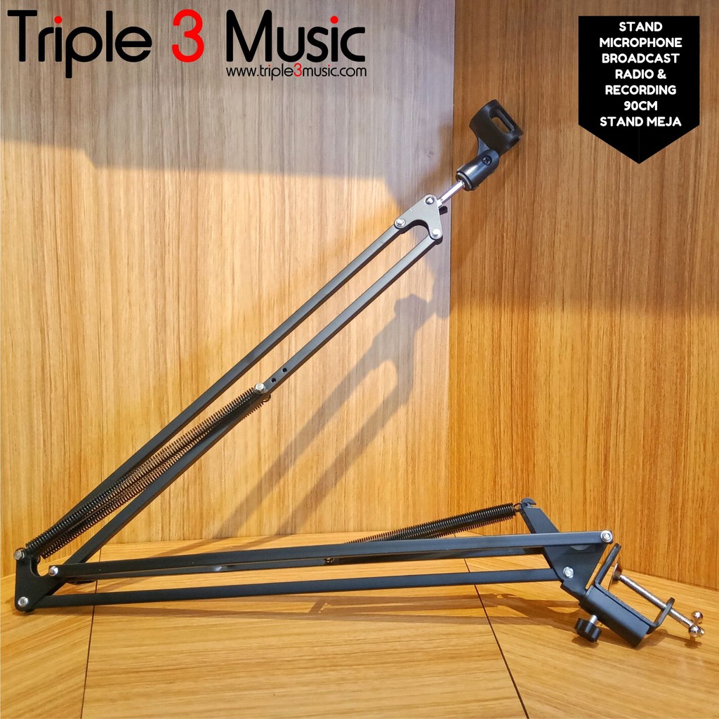 Stand Microphone panjang 90cm Broadcast radio Mic meja recording robot