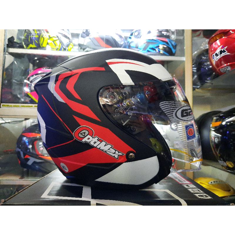 G2 HELM OPTIMAX MOTIF NEW BLACK MATT WHITE RED FLUO