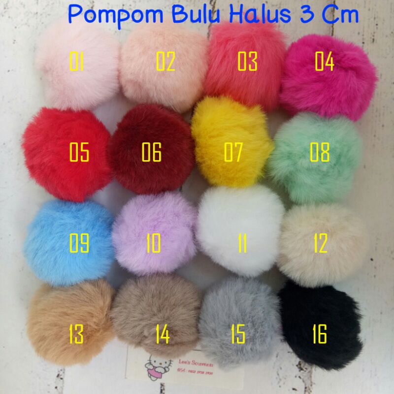 Pompom Bulu Halus 3 Cm / Pompom