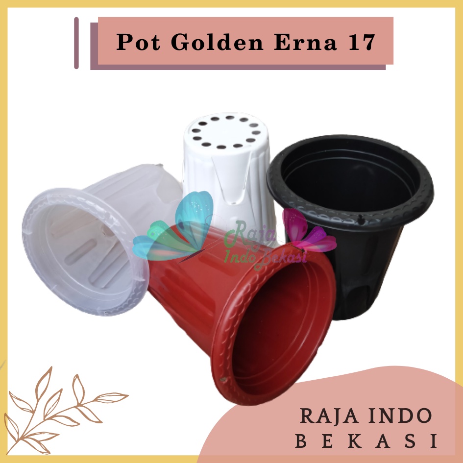 Rajaindobekasi Pot Golden Erna 17 Putih Hitam Coklat Merah Bata Terakota - Pot Yogap 15 17 Murah