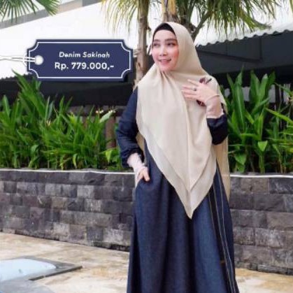 GAMIS SAKINAH SET BY BRIPI/GAMIS DENIM SYARI/BAJU MUSLIM DEWASA/SETELAN MUSLIM/DRESS MUSLIM/CASUAL