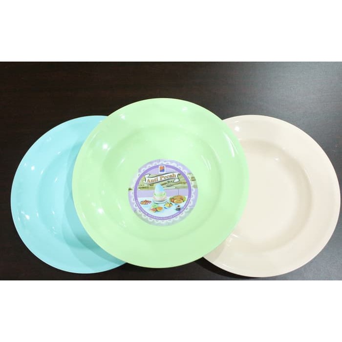 PIRING BULAT DALAM POLOS MEDIUM LUCKY BIRD LBP902 ANTI PECAH Piring Melamin