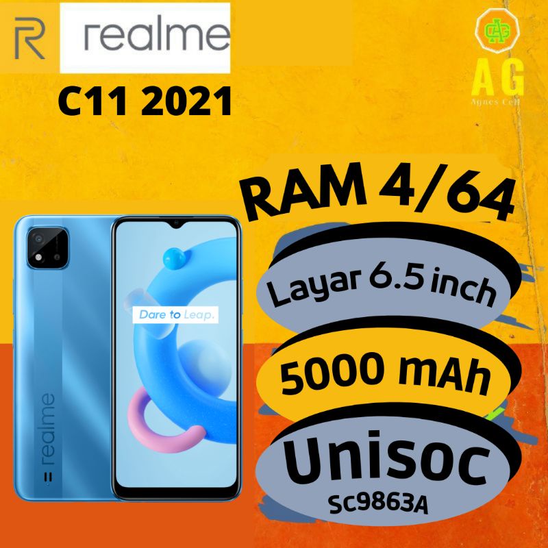 Realme C11 2021 Ram 4GB ROM 64GB Resmi Original | Hitam Biru