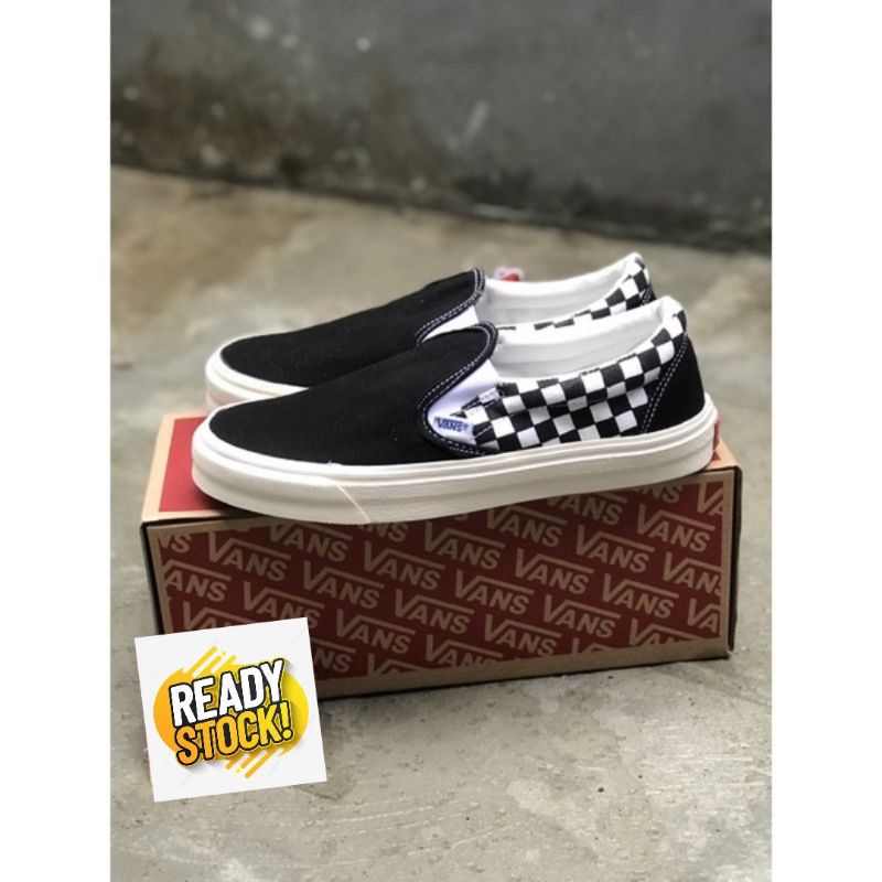 SEPATU SLIP ON PRIA WANITA VANS HITAM CATUR NEW TERBARU