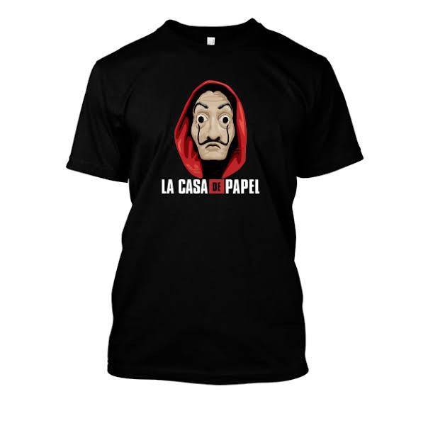 KAOS MONEY HEIST LA CASA DE PAPEL DALI MASK BAJU TSHIRT COMBED 30S