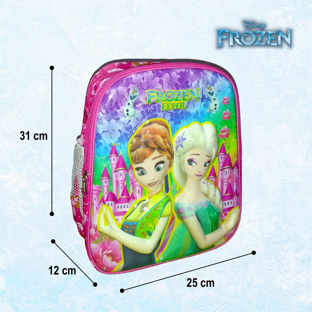 Tas anak perempuan Ransel Lampu nyala LED anak TK paud timbul 3D mika  frozen
