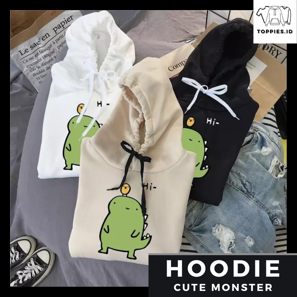 TOP -  SWEATER HOODIE CUTE MONSTER / SWEATER TEBAL / HOODIE MURAH TEBAL / HOODIE LUCU COUPLE