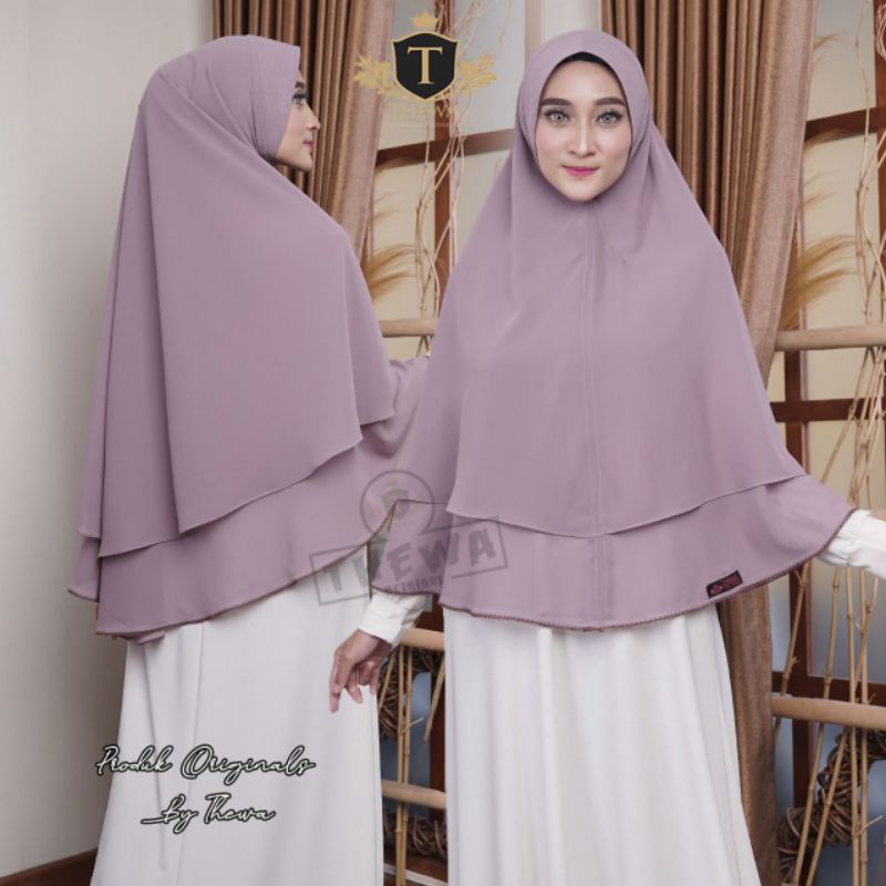 Thewa hijab / khimar ceruty pet antem piscot / hijab dua layer / hijab instan / bergo pet