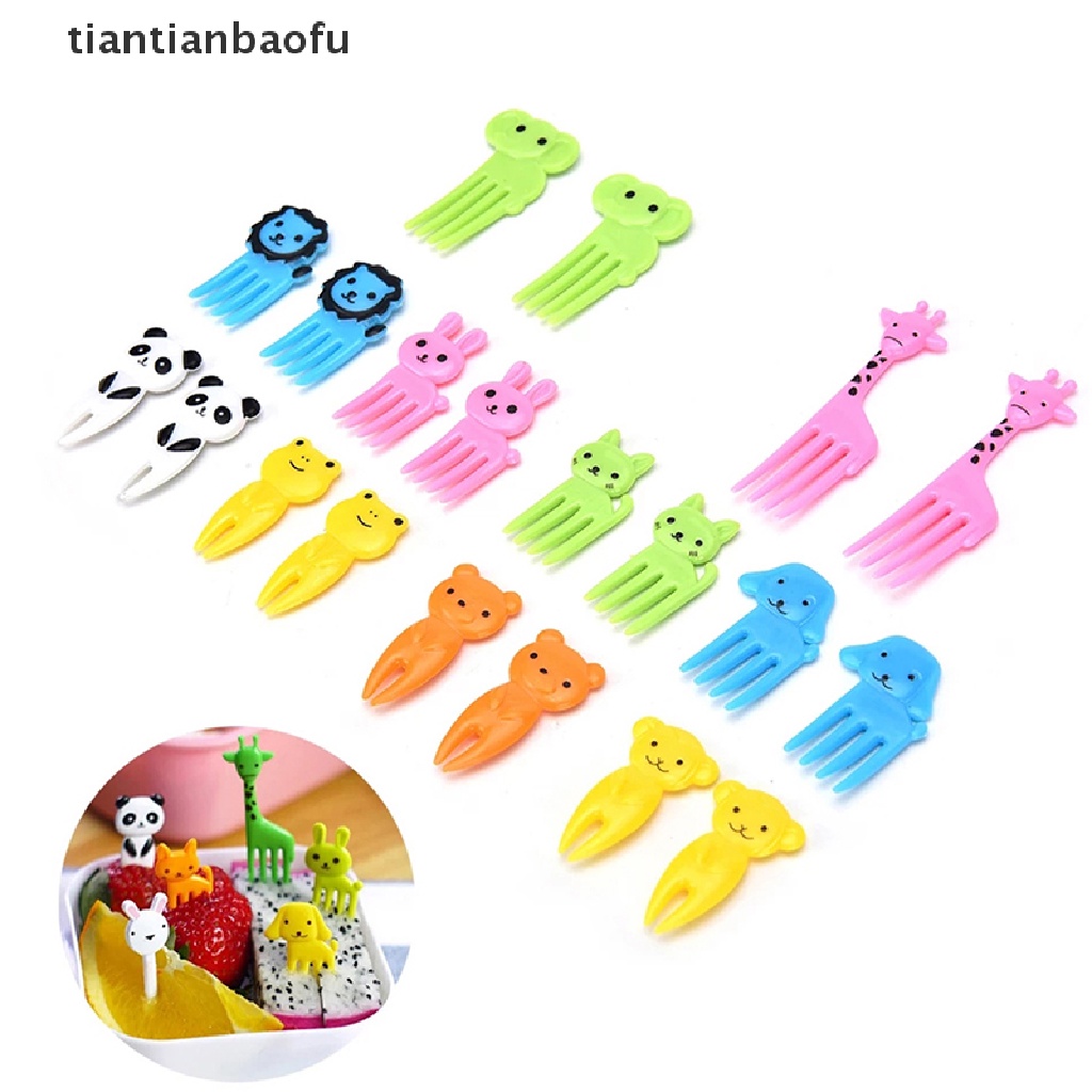 6 / 10 Pcs / Pak Tusukan Makanan Penutup Desain Kartun Untuk Anak