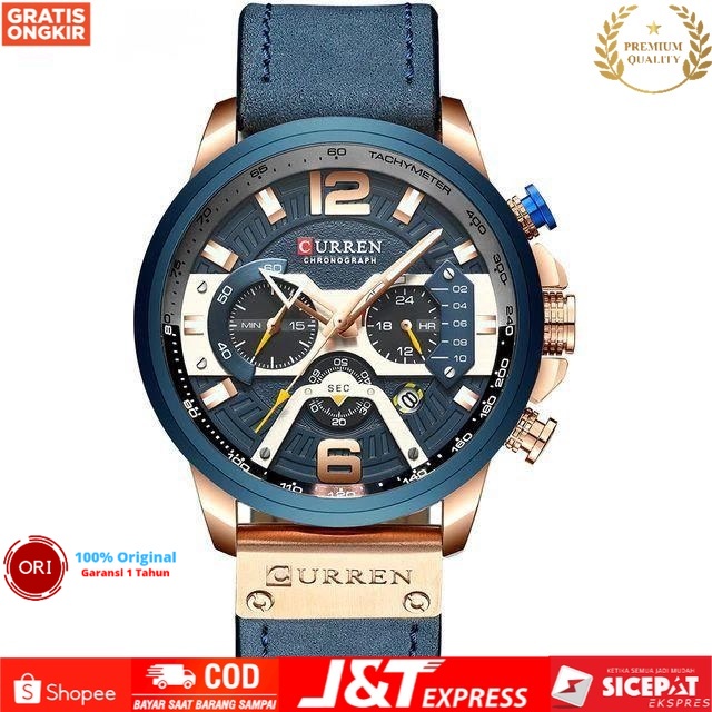 JAM TANGAN PRIA ANALOG TALI KULIT CHRONOGRAPH AKTIF JAM TANGAN CURRENT MK8329RR ORIGINAL-GROSIR 99 J