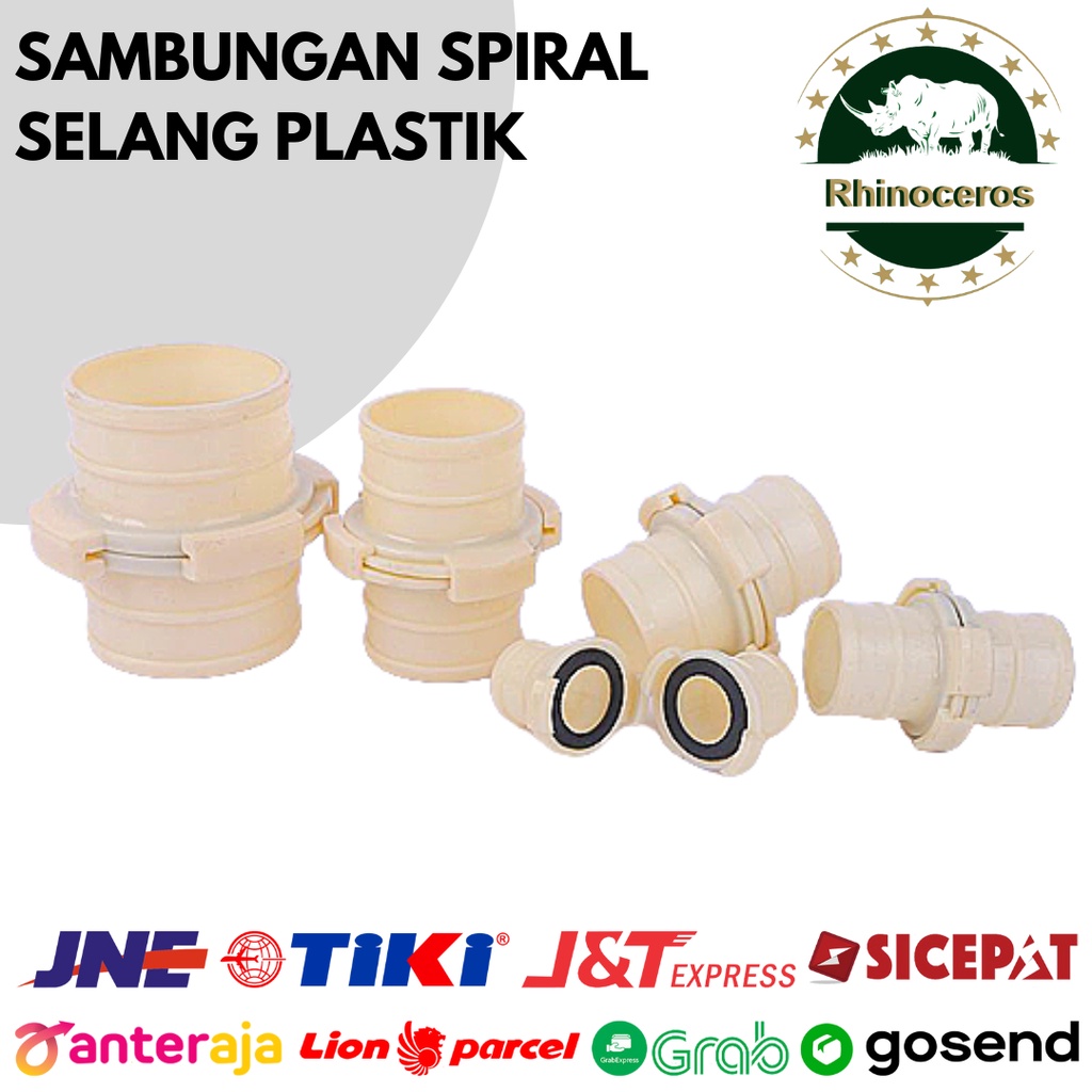 Sambungan Spiral Selang Drip Sambungan Selang Irigasi 2- 4Inch Plastik