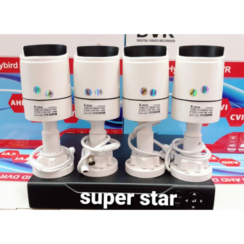 PAKET CCTV 4 CHANNEL 4 KAMERA OUTDOOR ANTI AIR LENSA 5MP 1080P CHIPSET SONY EXMOR TURBO HD