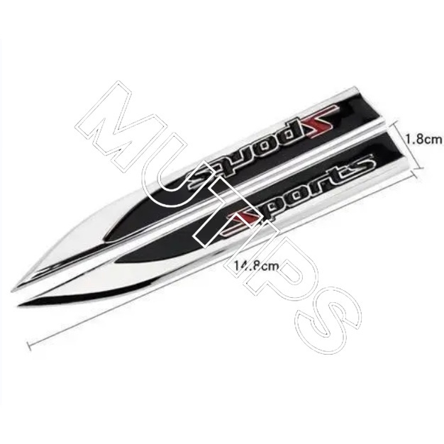 Nissan 2 Pcs Sticker Dekorasi Fender Samping Mobil RS March Juke Skyline Terrano Gtr Livina Serena Xtrail t31 t30 Bahan Metal 3D