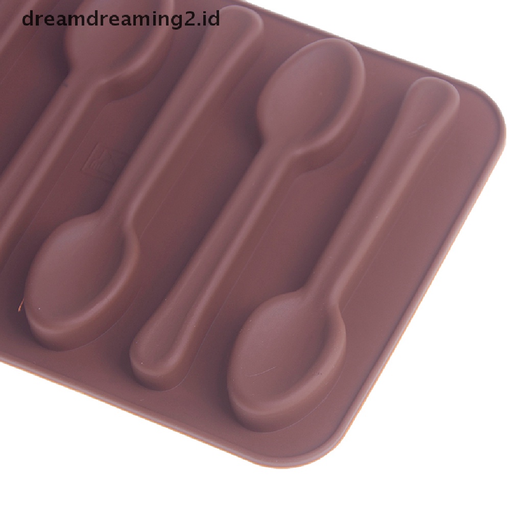 (LIKE) Cetakan Sabun / Cokelat 3D Bentuk Sendok 6 Lubang Bahan Silikon