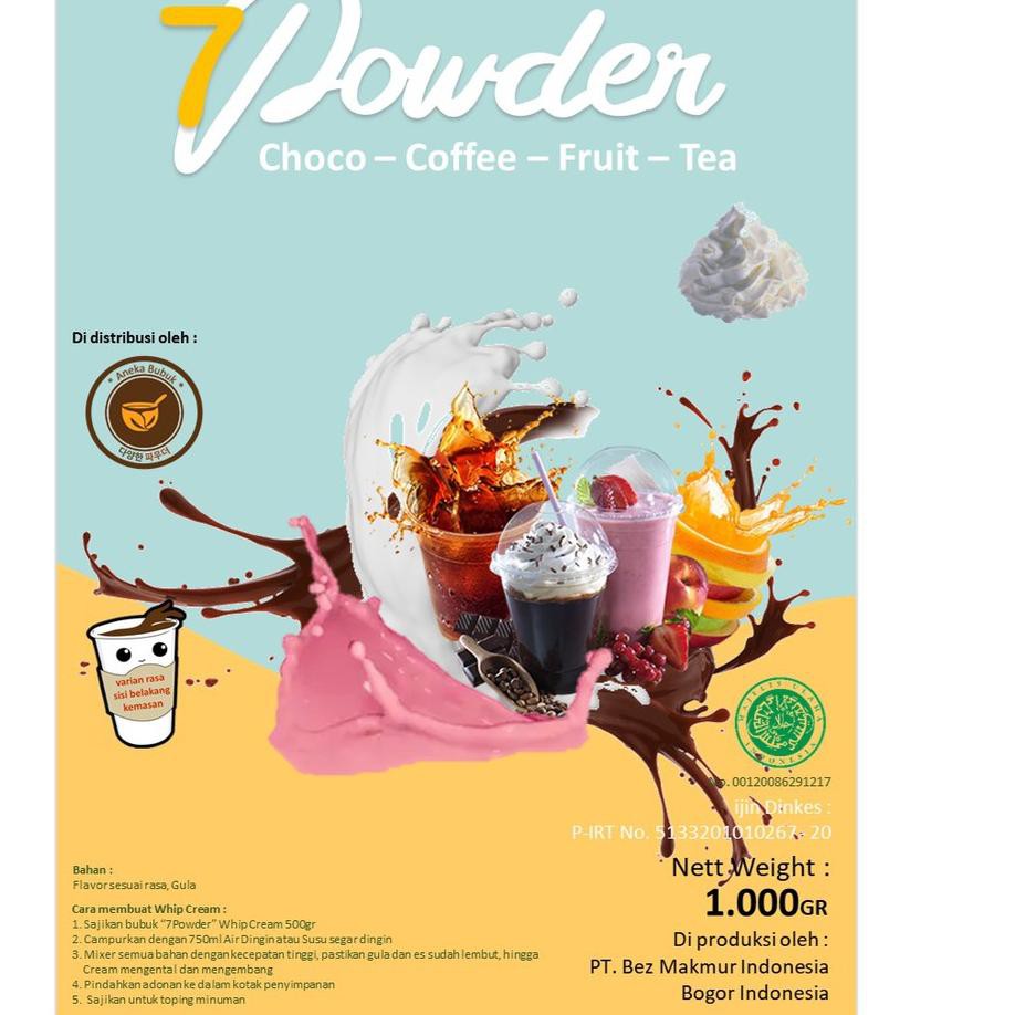 

Bisa COD Bubuk Whipped Cream Rasa Vanilla 1 kg / Whip Cream Bubuk Powder 1 Kg / Wippy Cream / Whippy