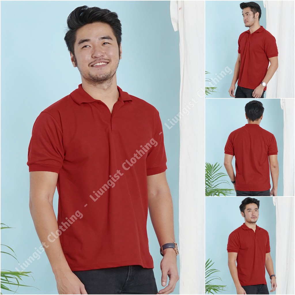 Kaos kerah UK XXL / kaos polo / polos lakoste / polo shirt-Maroon Polos