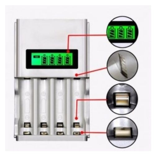 Smart Charger Baterai 4 Slot LCD Display For AA AAA NiMh NiCd C903W 111107