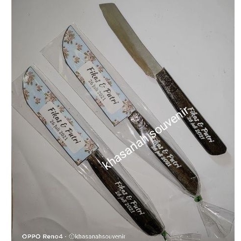 Souvenir pisau dapur sablon nama