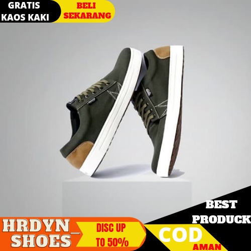 TERBARU !!! 100% KULIT ASLI SNEAKERS PRIA KASUAL SPORTY SHADAW BRADFORD DANTE COKLAT ORIGINAL a