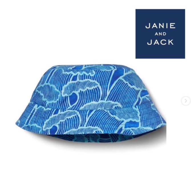 Topi Anak janie and jack bucket hat - wave print ready size: 4-5th (booked)