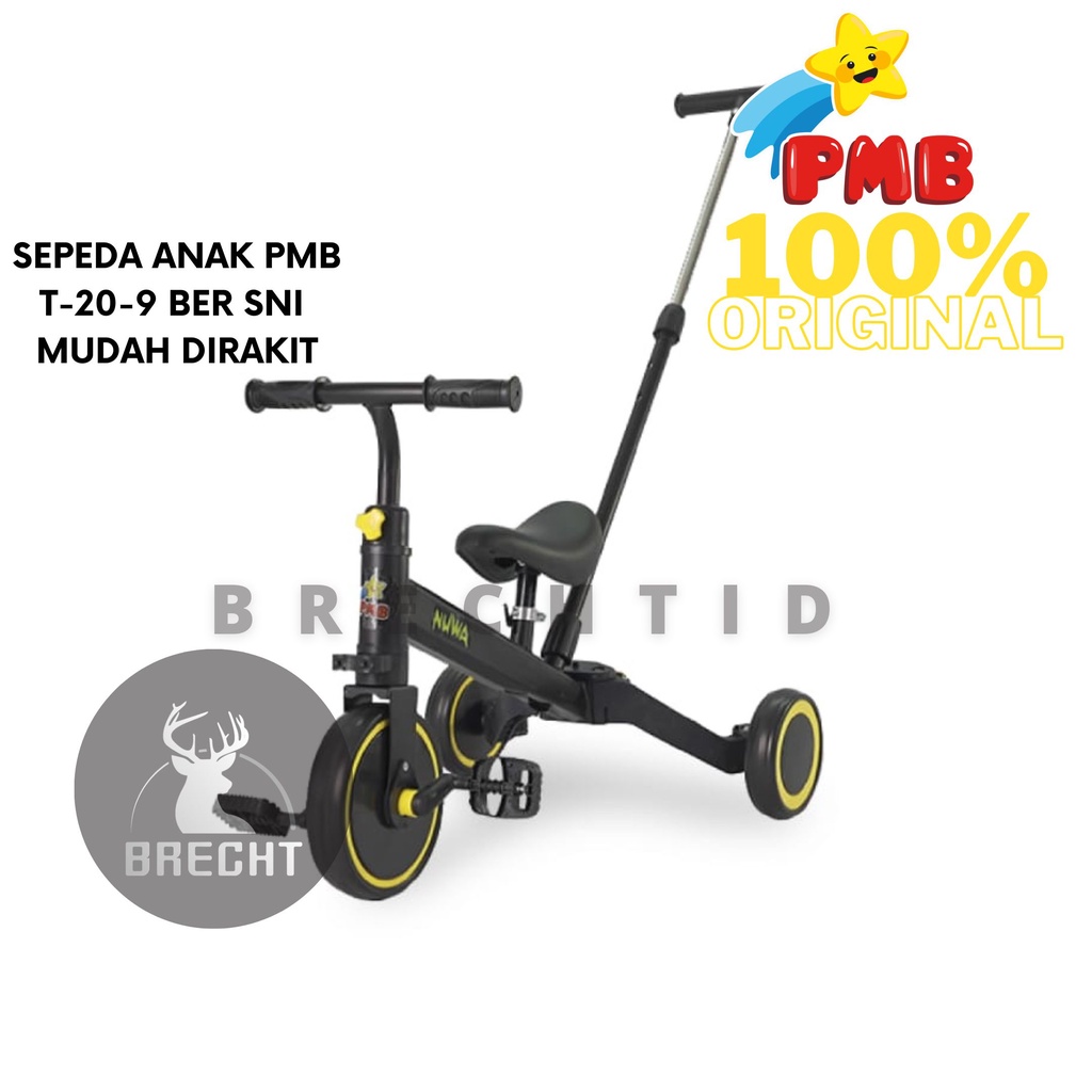 Sepeda Roda Tiga Baby Tricycle PMB Nuwa T 20-9 / T20-9 & T20-9M / T 20-9 M Ada Tongkat Dorongan 2in1