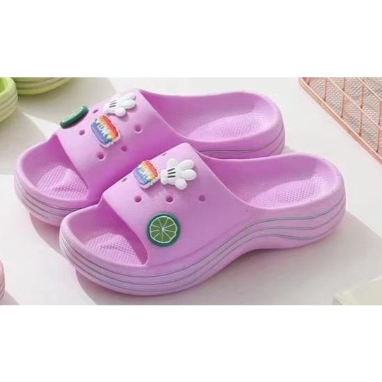 Sandal Crocs Jibbits Fuji Love Wedges + Accesories Import High Quality S2