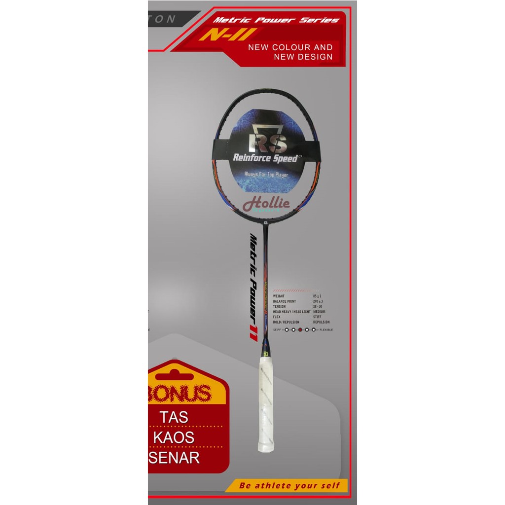 RS METRIC POWER 11 N-II paket raket badminton
