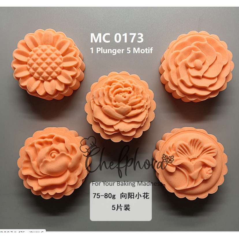 Cetakan Mooncake Kue Bulan Plunger Nastar Pia Bunga Matahari 75gr M173
