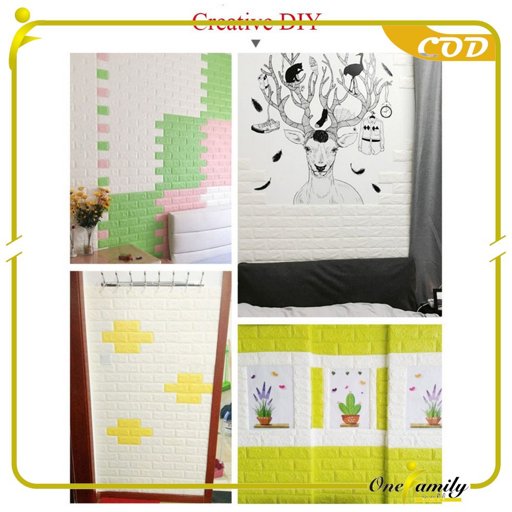 ONE-C55-58 WallSticker Kayu Wallpaper Dinding 3D Wall Sticker Foam Batu Bata Walpaper Dinding Murah-6