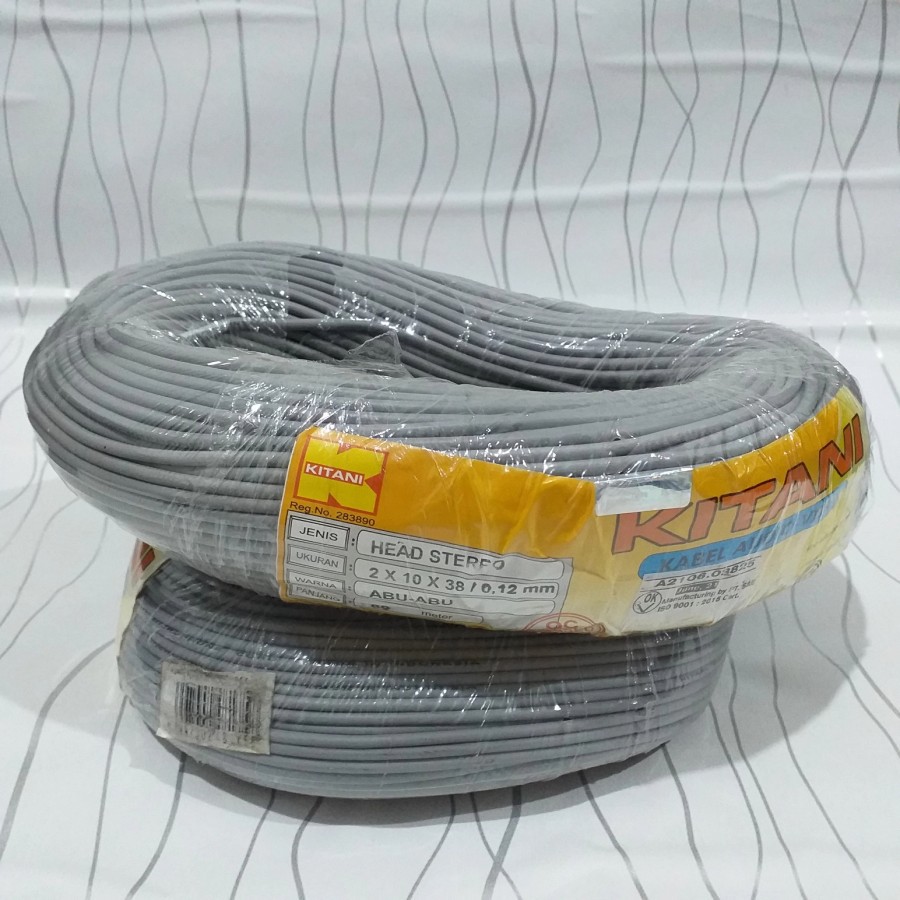 Kabel Head Abserm Stereo Abu 2x10x38/ 0.12mm Harga Meteran KITANI