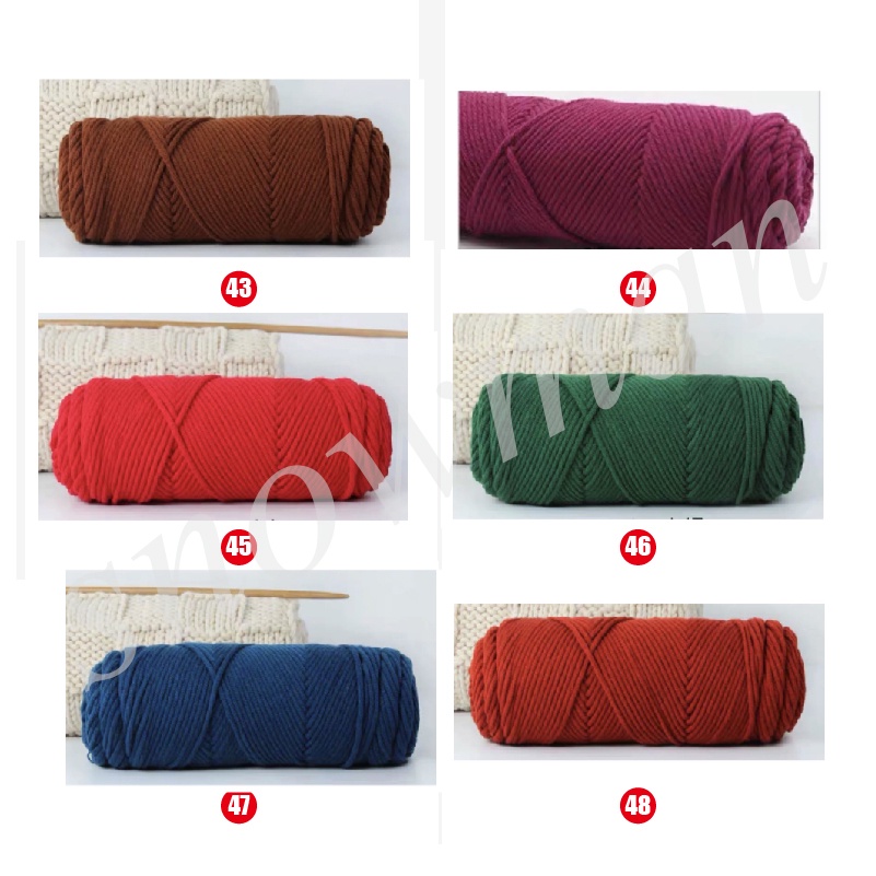 Benang rajut katun impor big ply/Milk Cotton Yarn Wool Yarn 8 ply 100 g Thread for Knitting Scarf Wool Handmade DIY