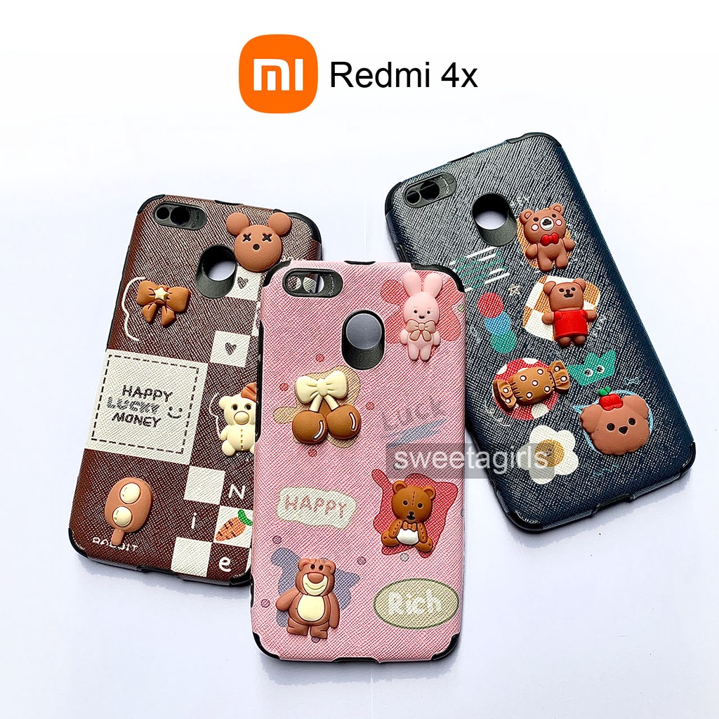 Casing Silikon Lucu untuk Xiaomi Redmi 4X -  Model Anticrack - Casing peach Case Gemoy - Bisa Bayar ditempat - sweetgirls - Case Cubit Lucu - Karakter - Head Karakter Softcase - Case Gemoy - Kesing - Aesthetic - Boneka 3D